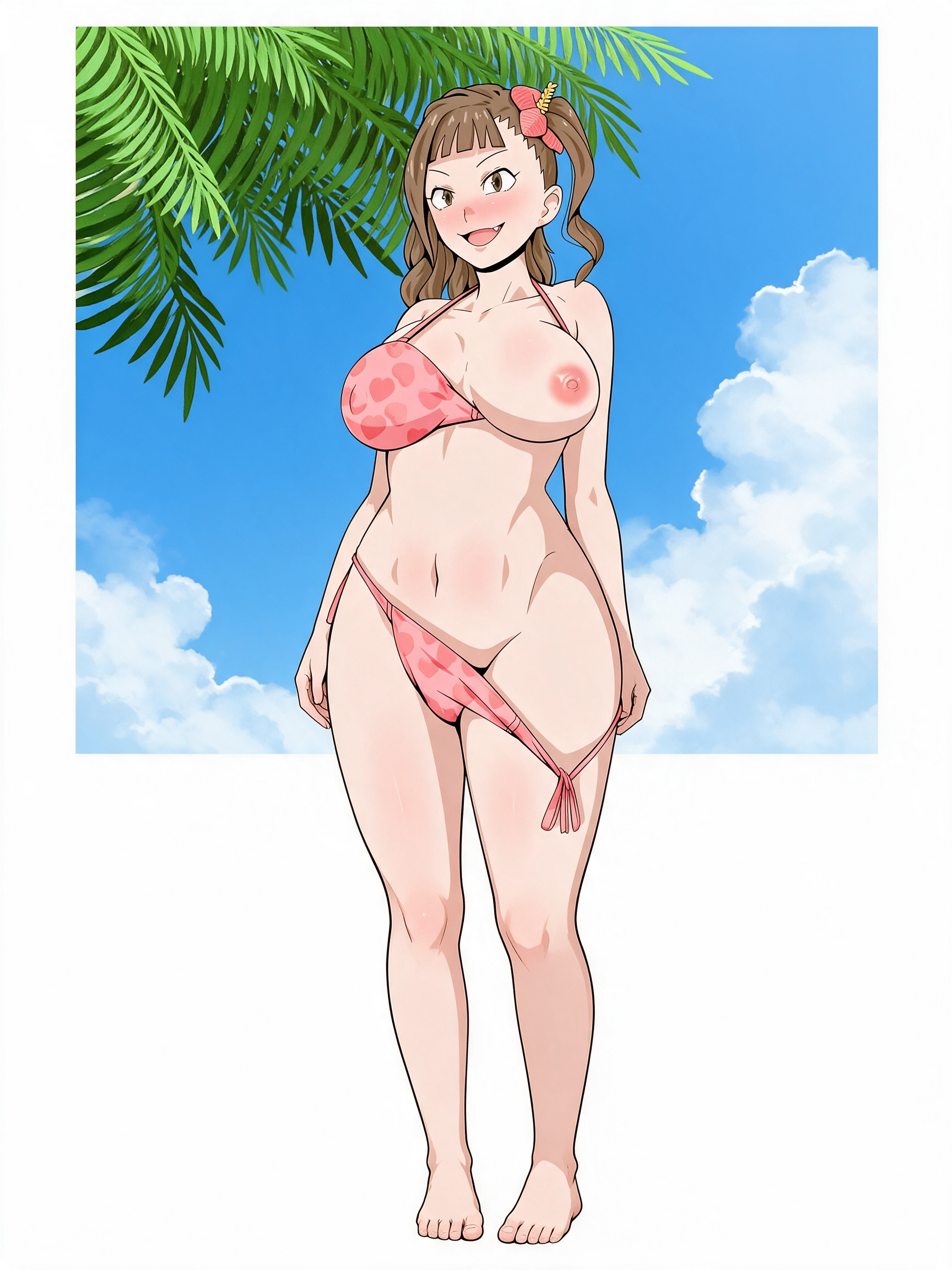 Brunette resort guest